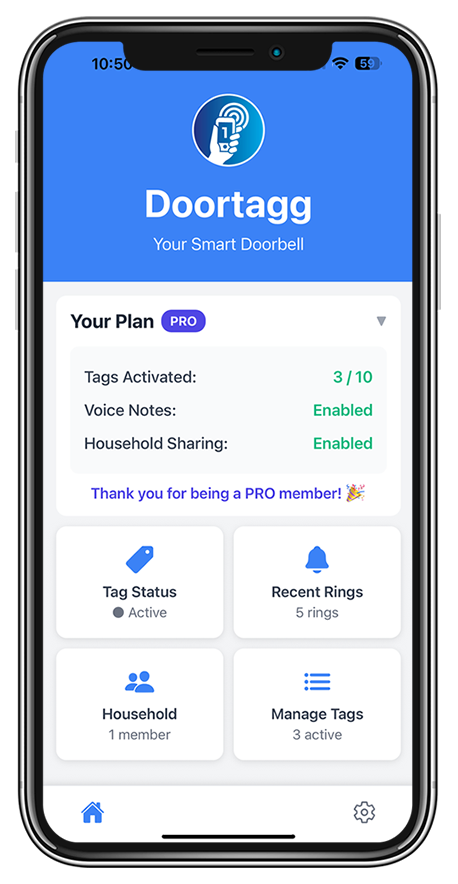 Doortagg Home Screen